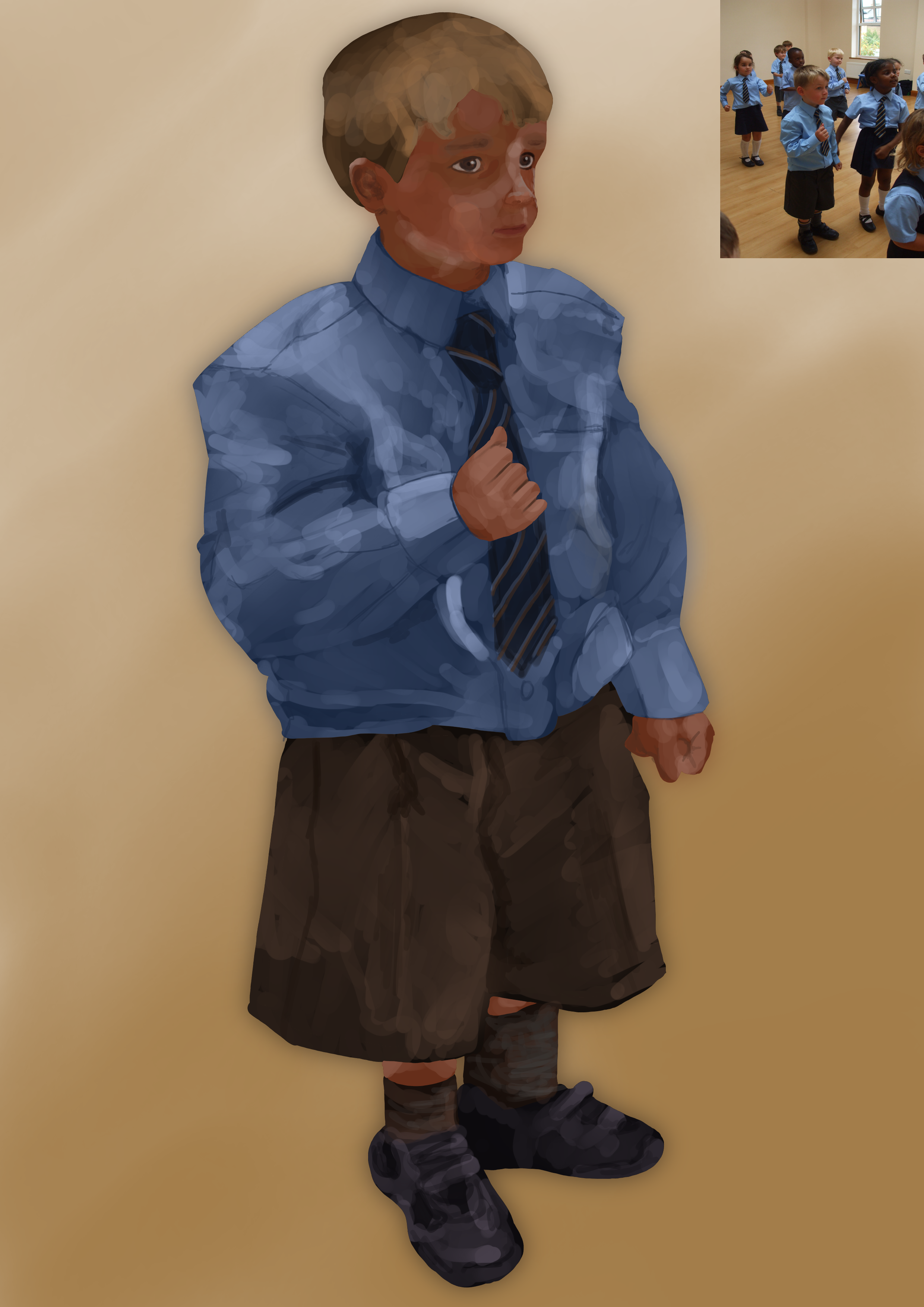 A digital painting of a younger self